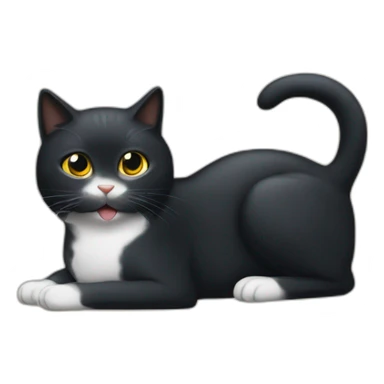 Gato negro y gato blanco sticker