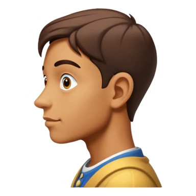 man with pinocchio effect, side view sticker