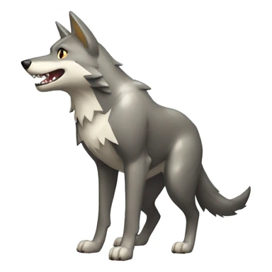 Shiny Wolf-Pokémon with a shark tail and a shark fin on back Full Body sticker