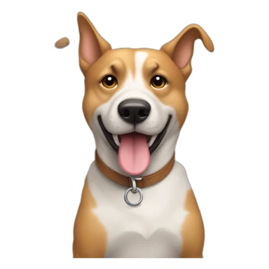 un perro jugando en un departamento sticker