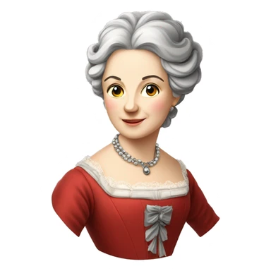 ￼ 18th century Italian aristocratic lady with grey hair and red dress sticker