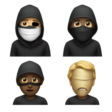 Man with a robber mask sticker