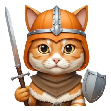 Viking Cat in viking hat holding tiny sword sticker