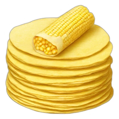Stack of corn tortillas + corn sticker