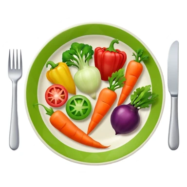 plate with vegetables and a check mark sticker