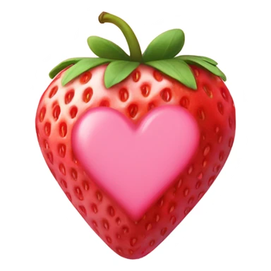 Pink heart in strawberry sticker