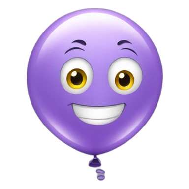Lilac balloon with eyes smile sticker