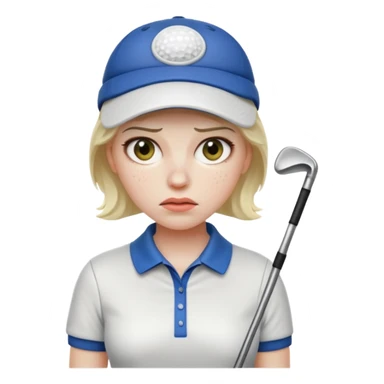 women golfer sick sticker