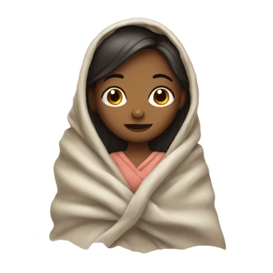 Girl wrapped in blanket sticker