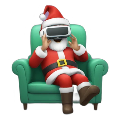 Santa in vr headset on sofa sticker