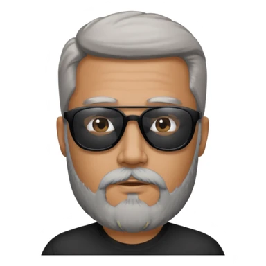 man, wearing black sunglasses, gray goatee beard sticker