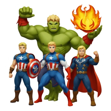 A Spider-Man Hulk, Thor Captain America, Doctor Strange Charzard sticker