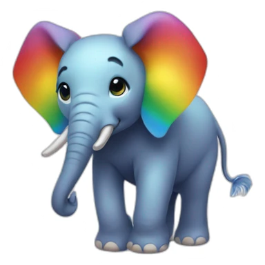 rainbow elephant sticker