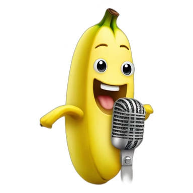 Banana singing with microphone sticker
