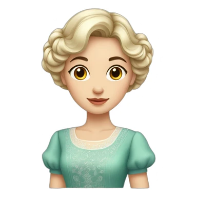 Beautiful russian girl with middle hair wearing middle dress sticker