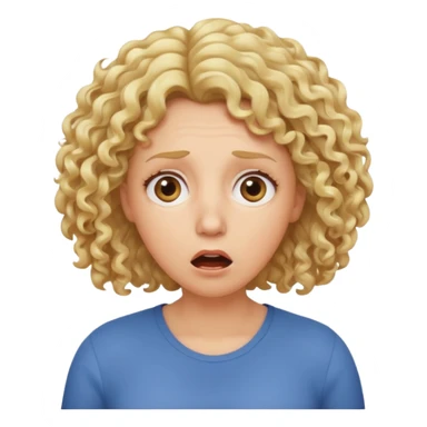 mother with blond curly hair shocked sticker