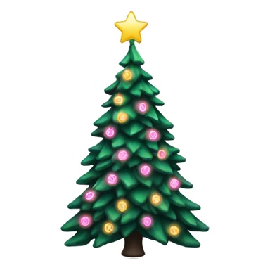 Green New year tree with pink lights sticker