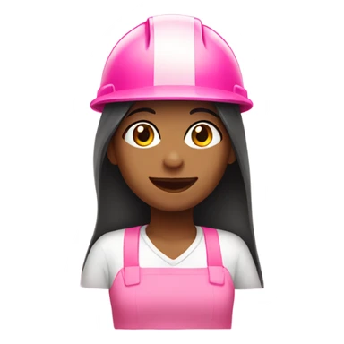 Girl with pink hard hat sticker