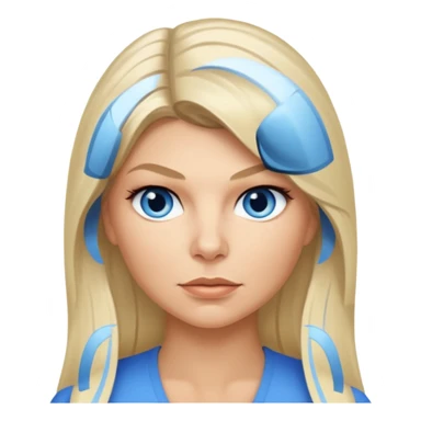 Fergie with blue eyes, long light blonde hair sticker