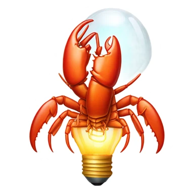 lobster with a lightbulb head sticker