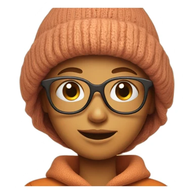 Orange face girl with glasses and beanie sticker