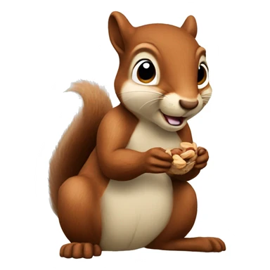squirrel eating nuts sticker
