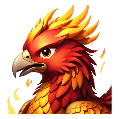 Cinematic Battle-Hardened Mystical Fire Phoenix Portrait Emoji, head tilted dramatically with a defiant, almost mocking smirk. Featuring a striking, rugged form with intensely scarred, flame-scorched feathers and eyes that burn with warrior-like fury, this phoenix embodies unapologetic badassery. Rendered with vibrant, lifelike textures and dynamic, contrasting shadows, high shine, and a bold soft glowing outline, it captures the essence of a phoenix ready to rise and scorch any challenge with battle-hardened might. sticker
