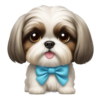 A cute shih tzu dog with a bow  sticker