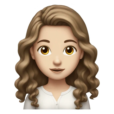 White girl with long brown hair blue eyes  sticker