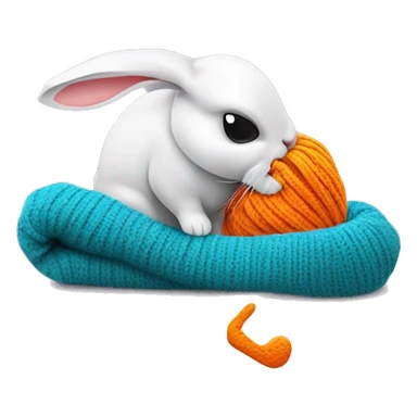 rabbit tyedying a sock sticker