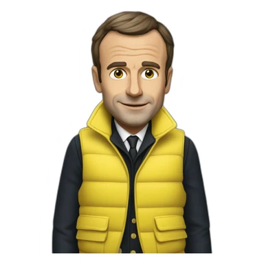 Emanuel Macron en gilet jaune sticker