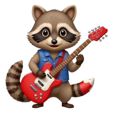 crazy Raccon with guitar sticker