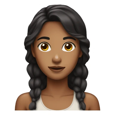 Girl with tan skin, dark hair, dark eyes, freckles sticker
