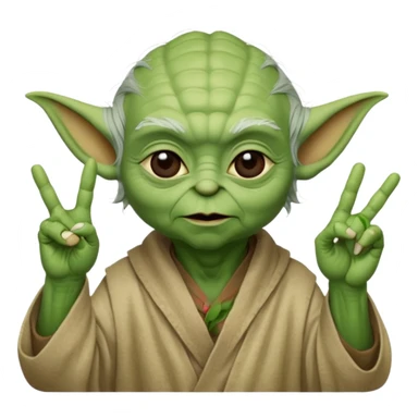 yoda qui fait le signe petit des doigts sticker