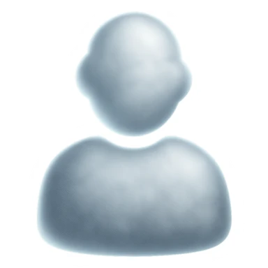 half-figure person made of white convex fluffy clouds, matte glass style sticker