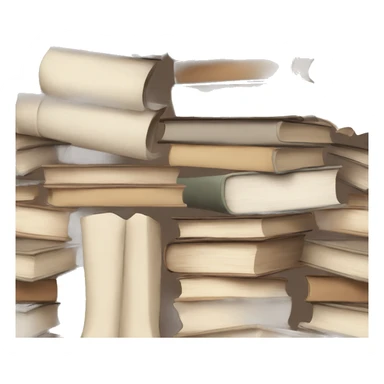 Pile of aesthetic books in neutral colours  sticker