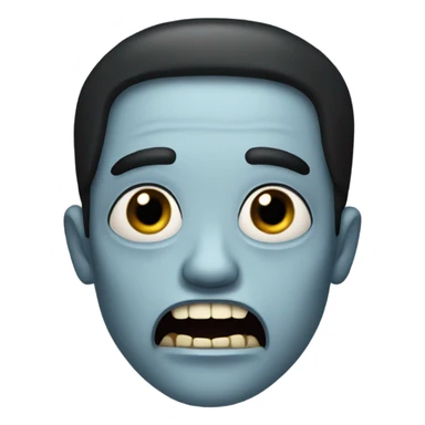 zumbi, black hair, dark eyes, big mouth and shot hair straight sticker