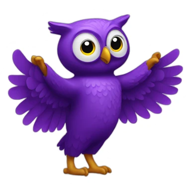 purple owl dancing sticker