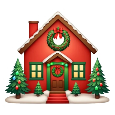 A house decorated for Christmas sticker