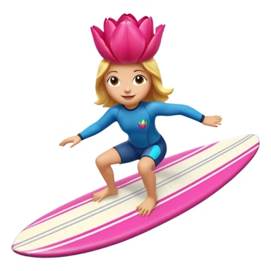 Tulip flower riding a surfboard sticker