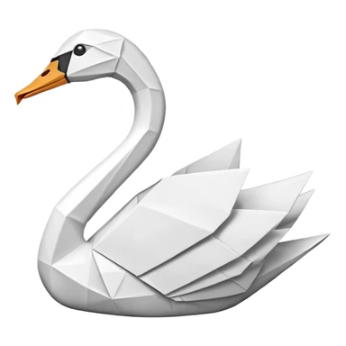 Origami swan only white. sticker