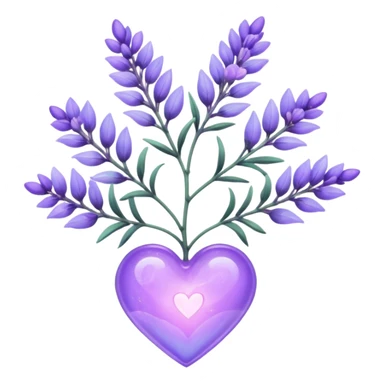 create a holographic lavender plant that wraps around a lavender colored heart sticker