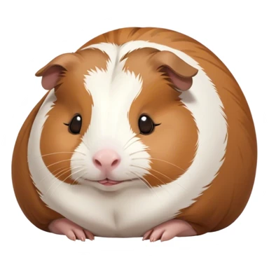 Meme-Worthy Cute Sleeping Brown and White Banded Guinea Pig Portrait Emoji, Head resting peacefully with a contented smile, showcasing a delightfully chubby build and a luxuriously soft banded fur of brown and white, eyes shut in a serene, cozy nap, Simplified yet hilariously adorable features, highly detailed, glowing with a soft, drowsy light, high shine, relaxed and utterly lovable, stylized with an air of playful laziness, bright and heartwarming, soft glowing outline, capturing the essence of a comically sleepy guinea pig, so meme-worthy it feels like it could instantly become the next viral sensation of adorable slumber! sticker
