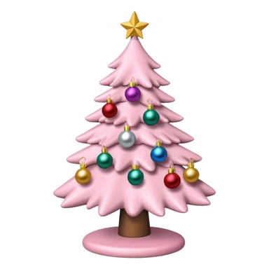 Light pink christmas tree with ornaments sticker