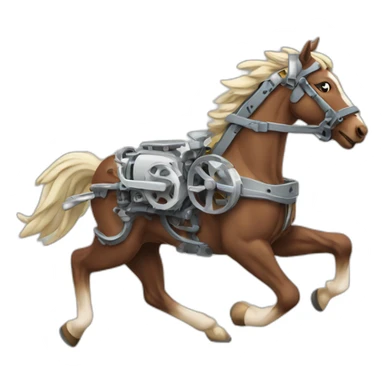 Mechanical running horse sticker