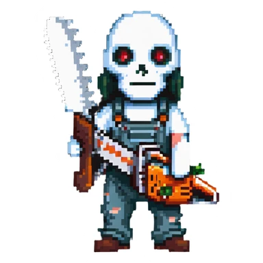 Horror movie character with chainsaw sticker
