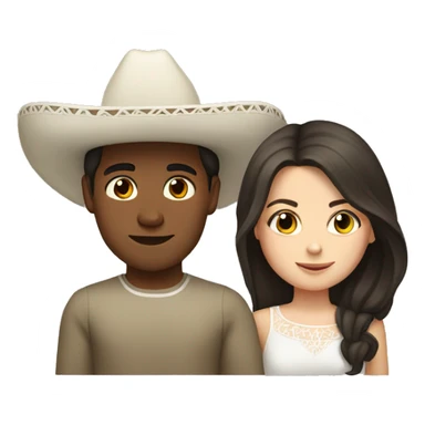 Mexican boy and white brunette girl sticker