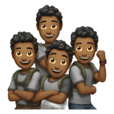 Three buddies gaming sticker