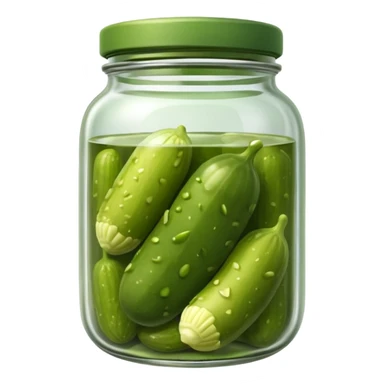 a single pickle inside a glass jar sticker