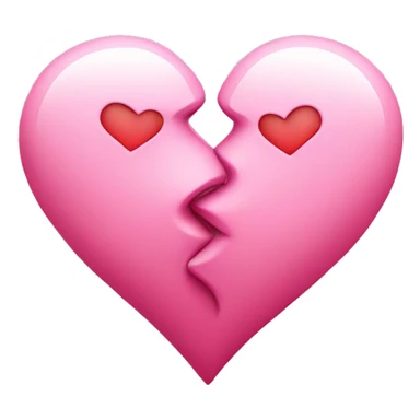 Two pink hearts kissing each other  sticker
